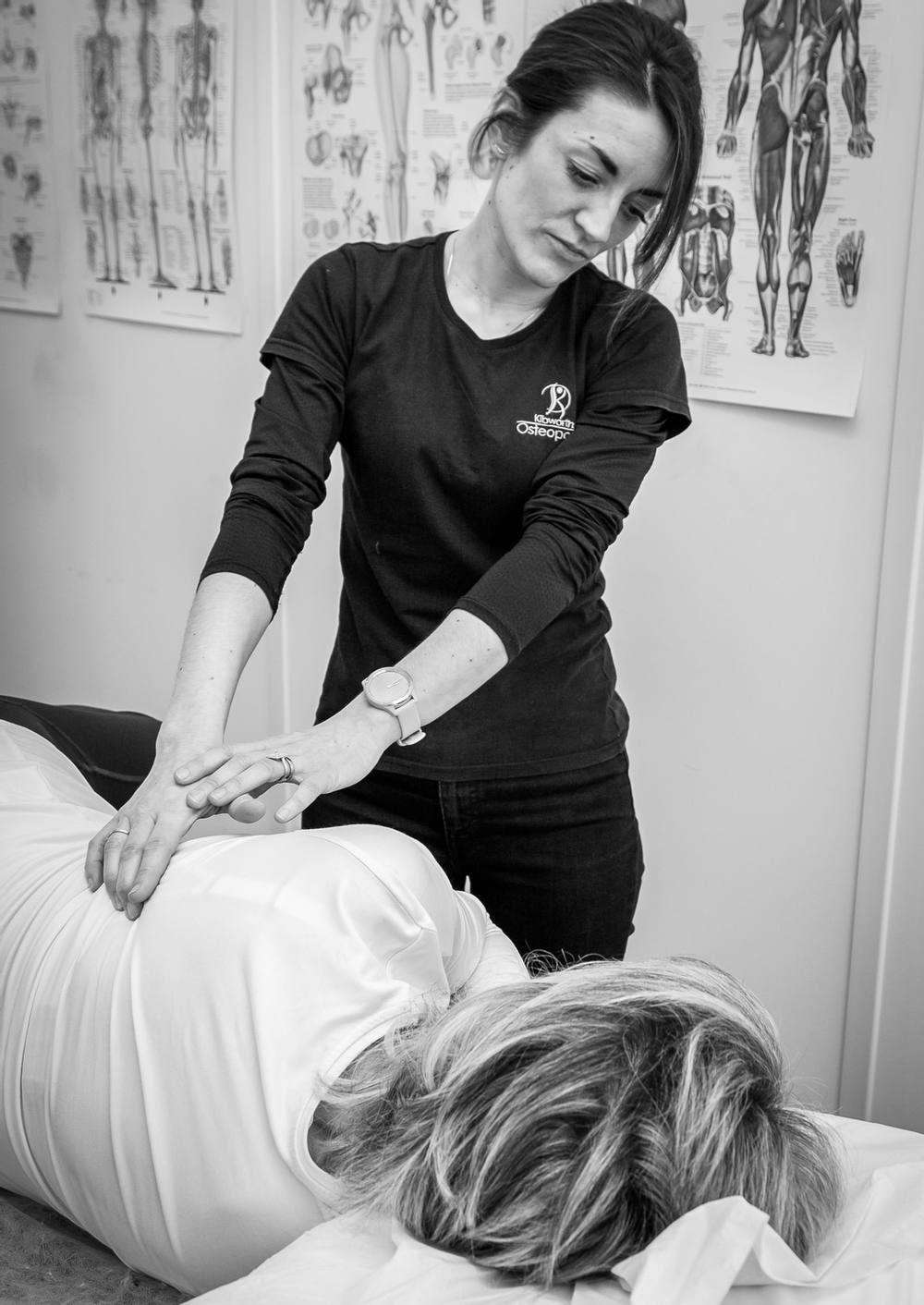 Patient receiving neck treatment